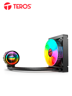Cooler para procesador Teros TE-8163N, Intel y AMD, TDP 155W Máx, líquida