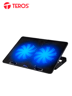 Cooler TEROS TE-7020N, compatible con notebooks de hasta 15.6″, 2 fan de 12cm