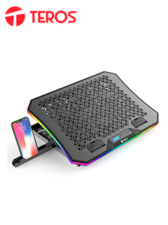 Cooler TEROS TE-7130N, compatible con notebooks de hasta 15.6″, 3 fan de 11 cm