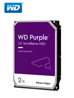 Disco duro Western Digital WD Purple, 2TB, SATA 6.0 Gb/s, 64MB Cache, 5400 rpm, 3.5″.