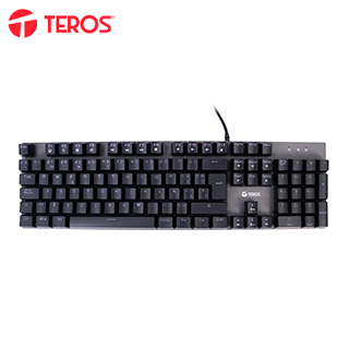 Teclado gamer TEROS TE-4074G, RGB, USB 2.0, negro