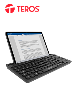Teclado inalámbrico TEROS TE-4064N, 2.4 GHz, bluetooth 3.0 / 5.2, 80 teclas, negro