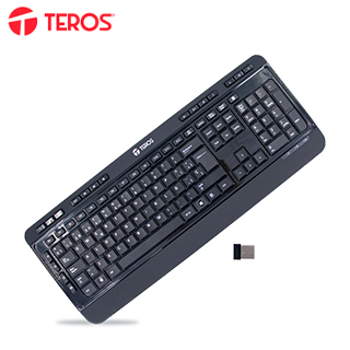 Teclado inalámbrico TEROS TE-4074CS, 2.4Ghz, USB, negro
