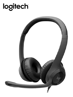 Auriculares Estereo (On-Ear) con microfono Logitech H390, Interfaz USB-A, Color negro