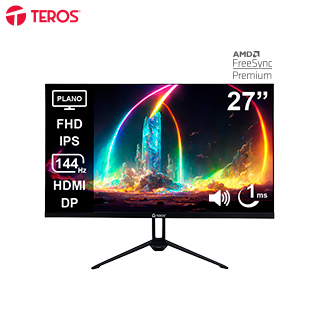 Monitor Plano TEROS TE-2714S, 27″ FHD IPS, 144Hz, 1ms, HDMI,DP, Audio Out, Parlantes