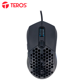 Mouse gamer TEROS TE-1232G, DPI hasta 7200, RGB, 7 botones, óptico, negro