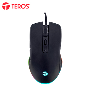 Mouse Gamer Teros TE-1233G, DPI hasta 7200, RGB,7 Botones, USB, Negro