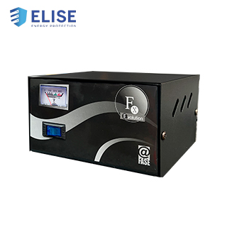 Estabilizador Elise – Fase FXE-10, Sólido, 1.0kVA, 4 tomas a 220VAC, 1 toma By-pass.