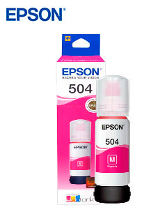 Botella de tinta EPSON T504320-AL, color Magenta, contenido 70ml.
