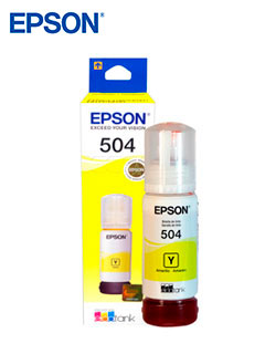 Botella de tinta EPSON T504420-AL, color amarillo, contenido 70ml.