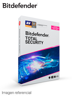 Software Bitdefender Total Security, Licencia para 5 PCs, 12 Meses