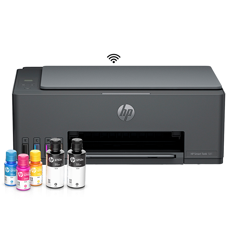 Impresora All-in-one de tinta HP Smart Tank 581, Imprime/Escanea/Copia/Wi-Fi/USB 2.0