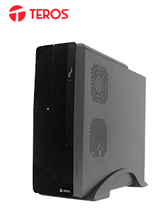 Case TEROS TE-1039S, Slim, 250 W, USB 3.0 / USB 2.0, audio HD, DVD, negro