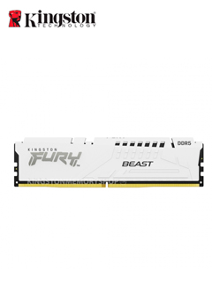 Memoria DIMM Kingston FURY Beast White, 16GB DDR5-5200MT/s PC5-41600, CL40, 1.25V, Non-ECC