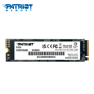 Unidad en estado sólido PATRIOT P320, 256GB, M.2 2280 PCIe Gen 3 x4 NVMe 1.3