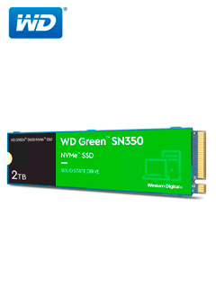 Unidad en estado solido Western Digital Green SN350 NVMe 2TB M.2 2280, PCIe Gen3 x4